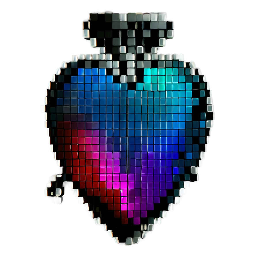 Colorful Pixel Heart Png 05252024