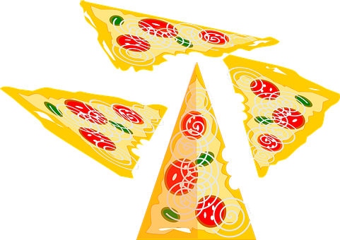 Colorful Pizza Slices Vector Illustration