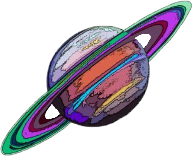 Colorful Planetwith Rings Illustration