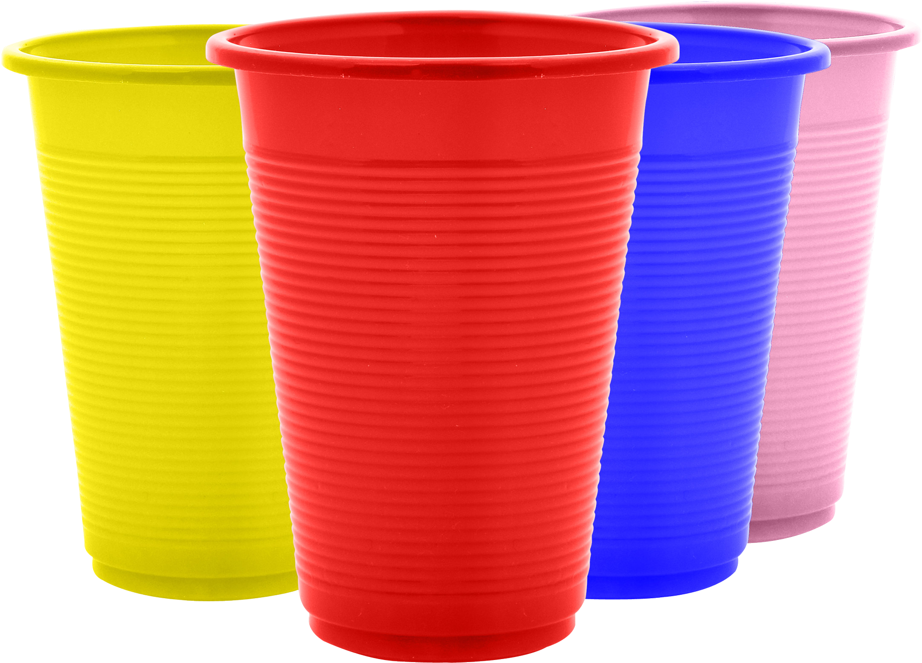 Colorful Plastic Cups Array