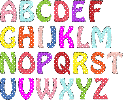 Colorful Polka Dot Alphabet Letters