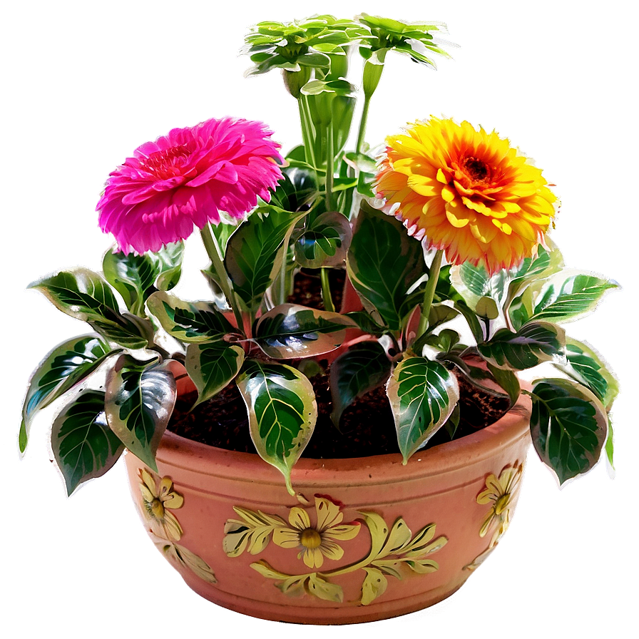 Colorful Potted Flowers Png 06122024