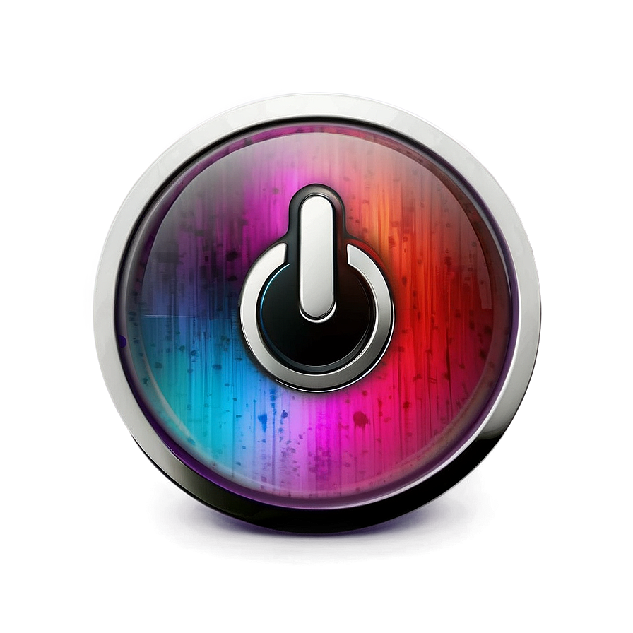 Colorful Power Button Png Fno24