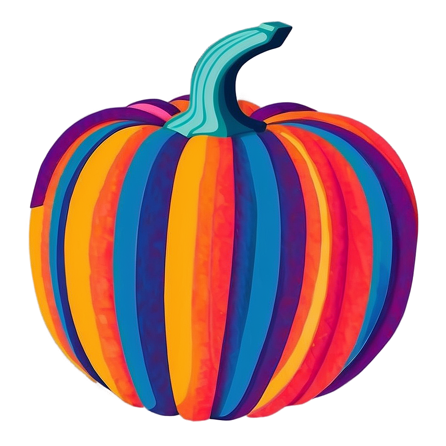 Colorful Pumpkin Silhouette Png 06292024