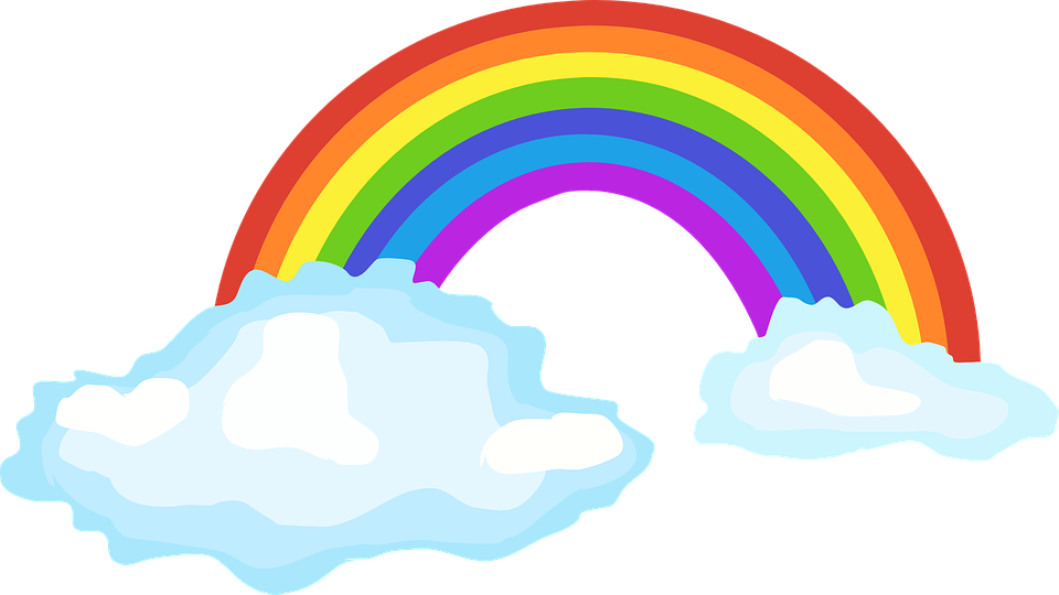 Colorful Rainbowand Clouds Illustration