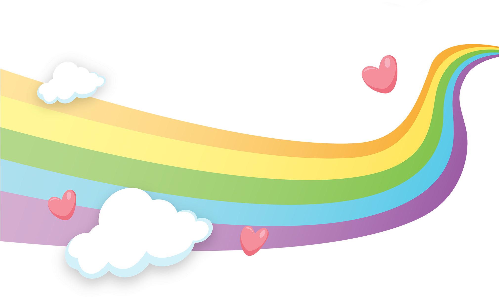 Colorful Rainbowand Hearts