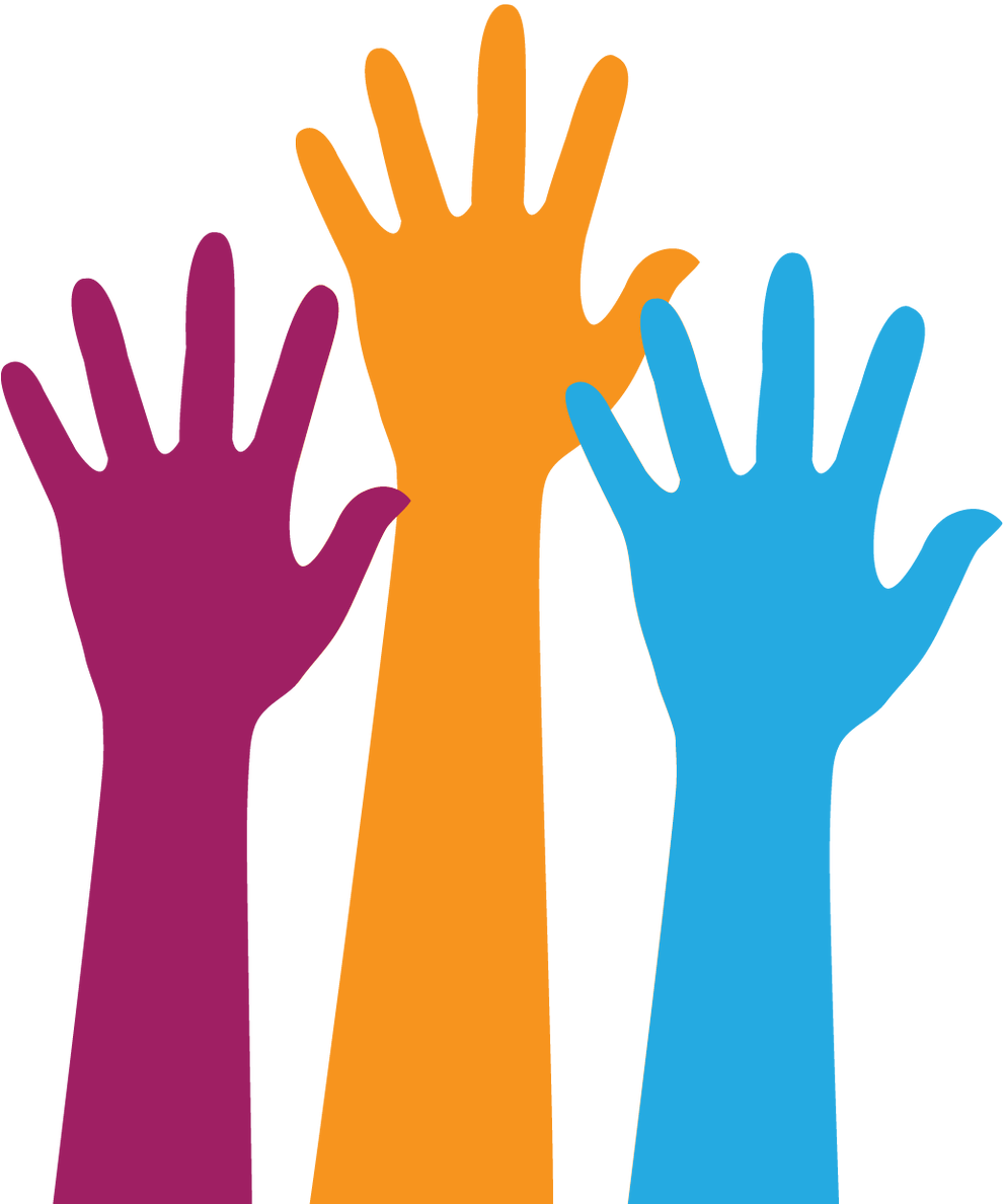 Colorful Raised Hands Vector