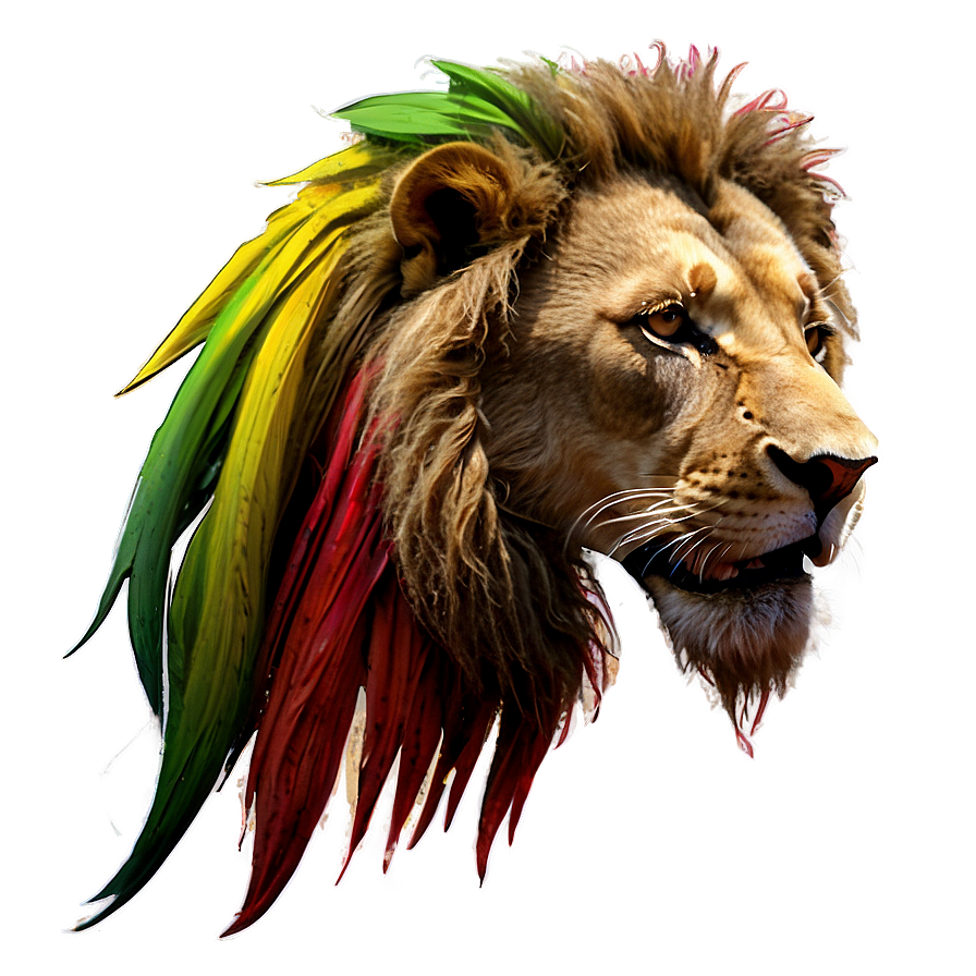 Colorful Rasta Lion Illustration Png Lgs72