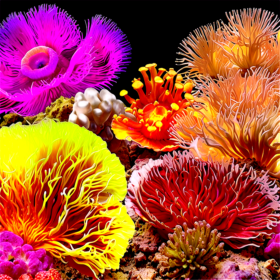 Colorful Reef Anemones Png Dkl66