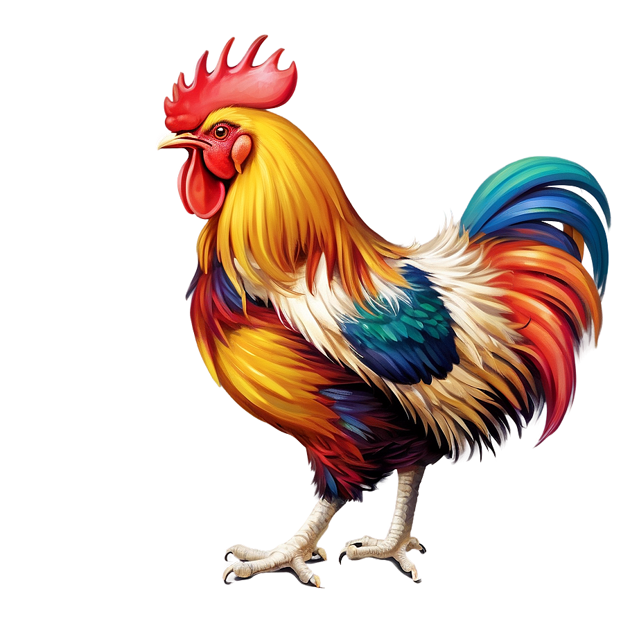 Colorful Rooster Art Png 05242024