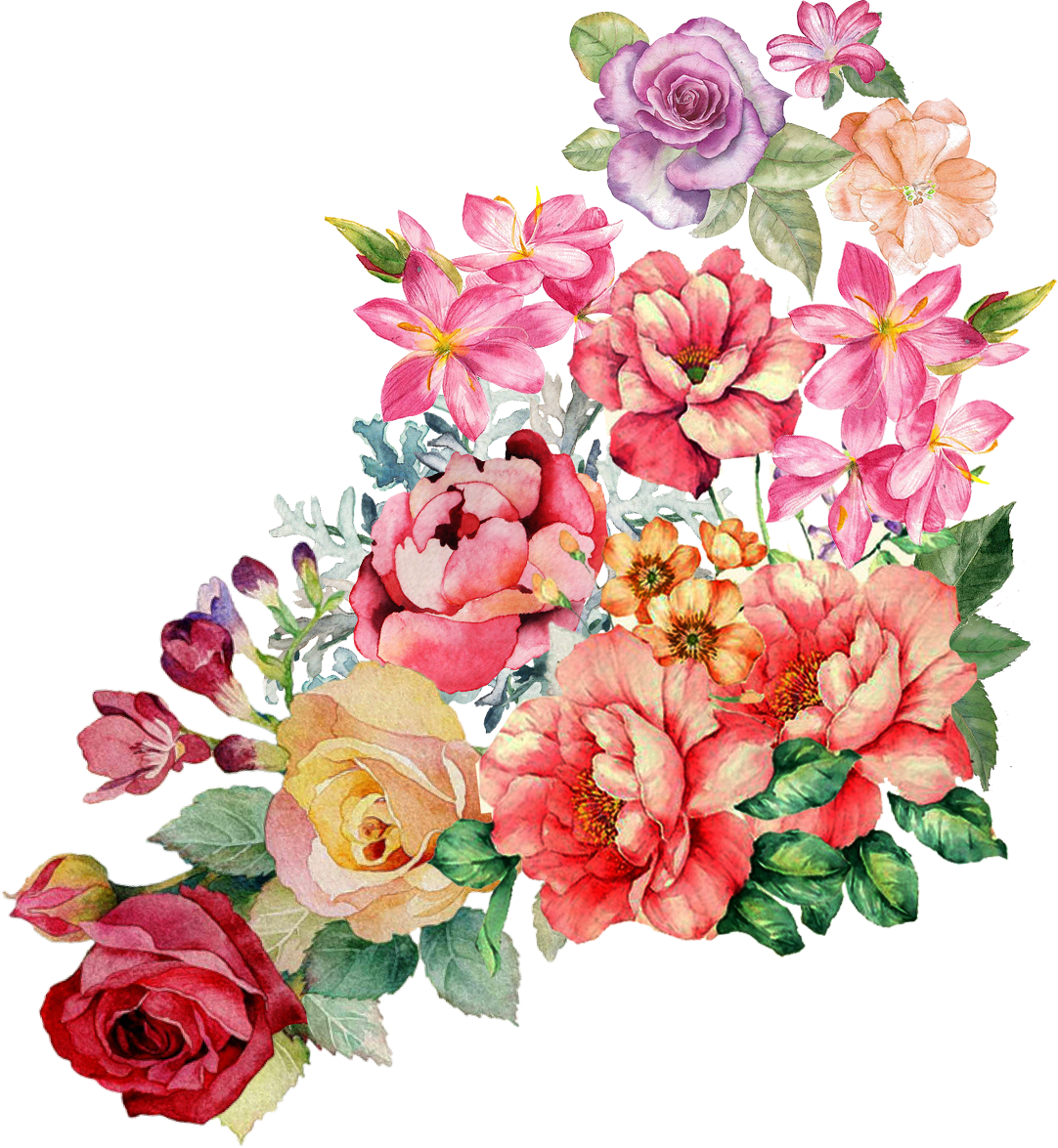 Colorful Rose Flower Bouquet Vector