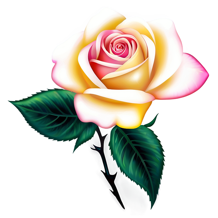 Colorful Rose Tattoo Illustration Png Xft