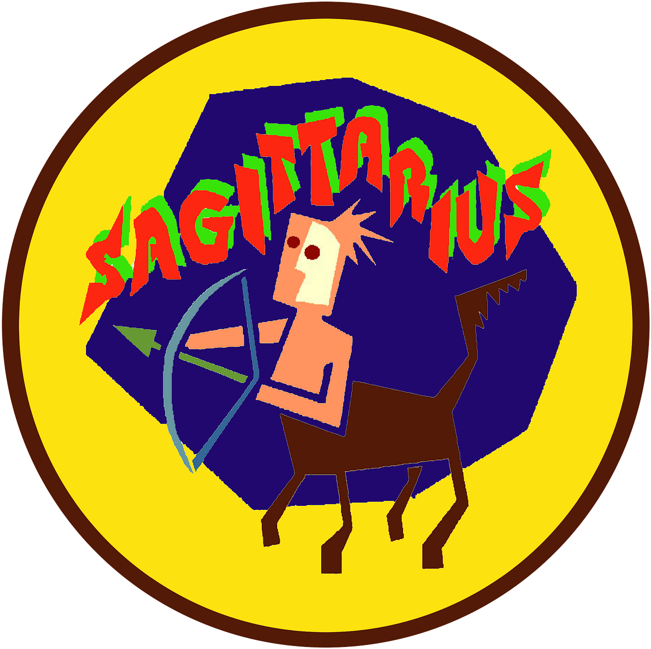 Colorful Sagittarius Zodiac Sign Illustration