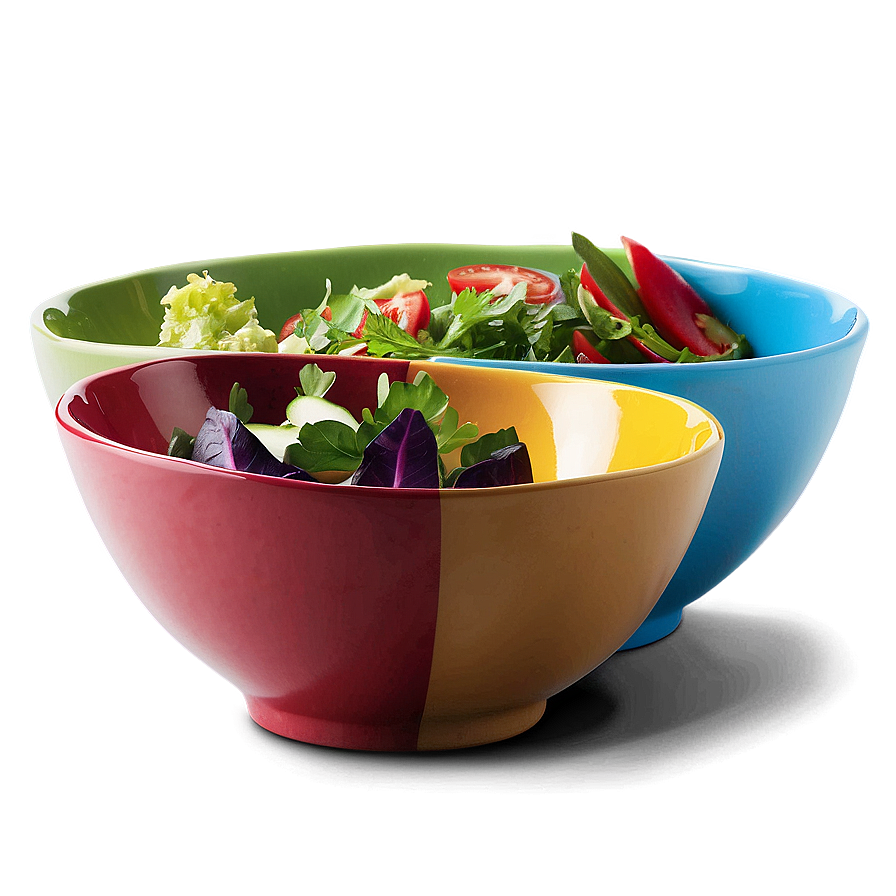 Colorful Salad Bowl Set Png 06202024