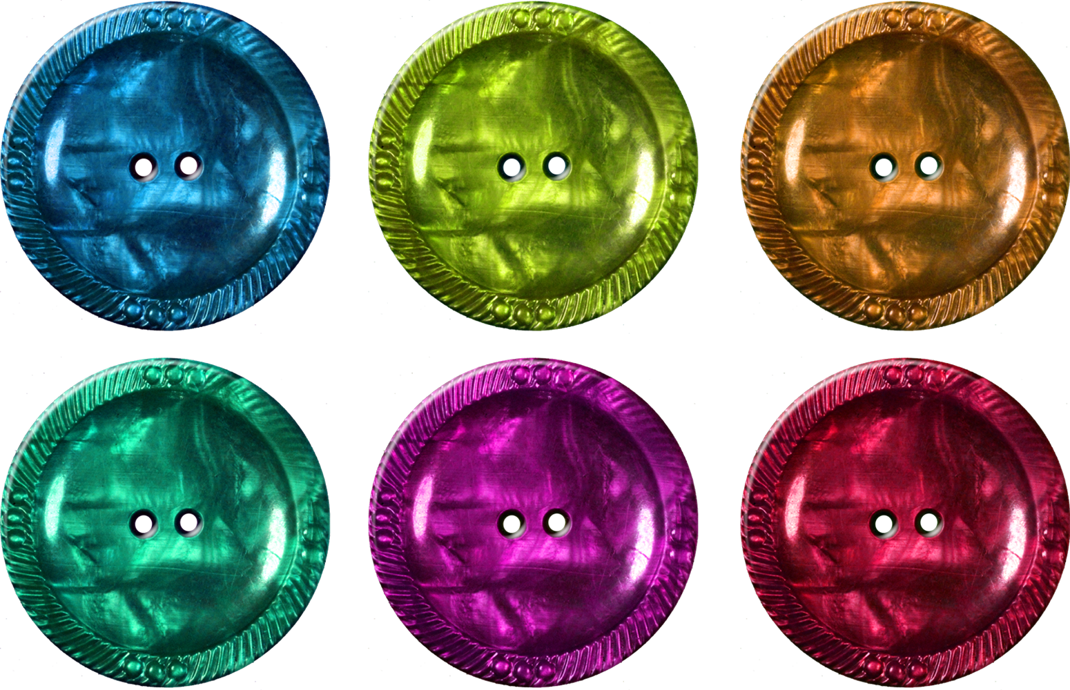 Colorful Satin Finish Buttons Array