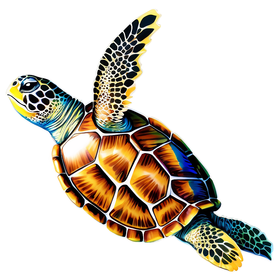 Colorful Sea Turtle Art Png 05242024