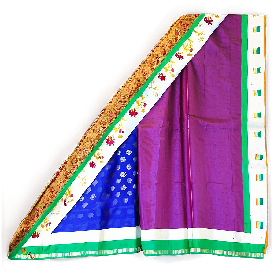 Colorful Silk Saree Png 06242024