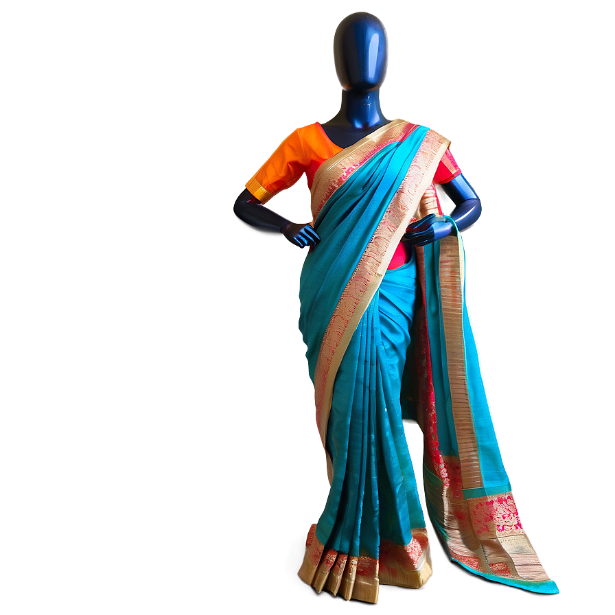 Colorful Silk Saree Png 14