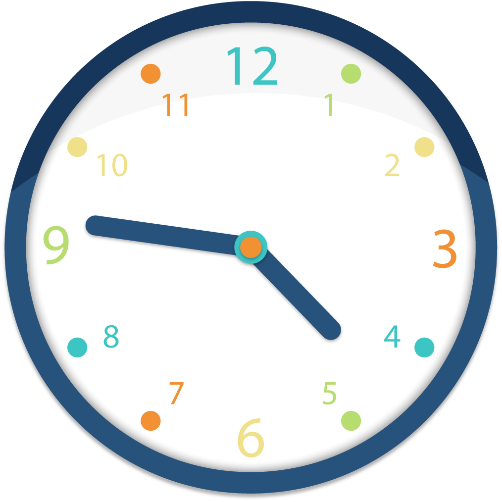 Colorful Simple Wall Clock Clipart