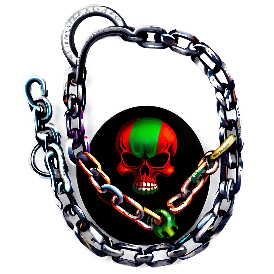 Colorful Skulland Chains Graphic