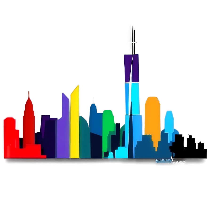 Colorful Skyline Art Png 06202024