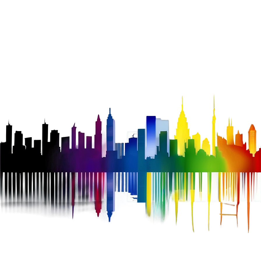 Colorful Skyline Art Png 52