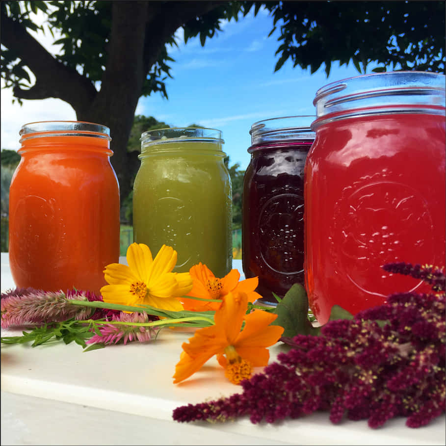 Colorful Smoothies Outdoor Setting