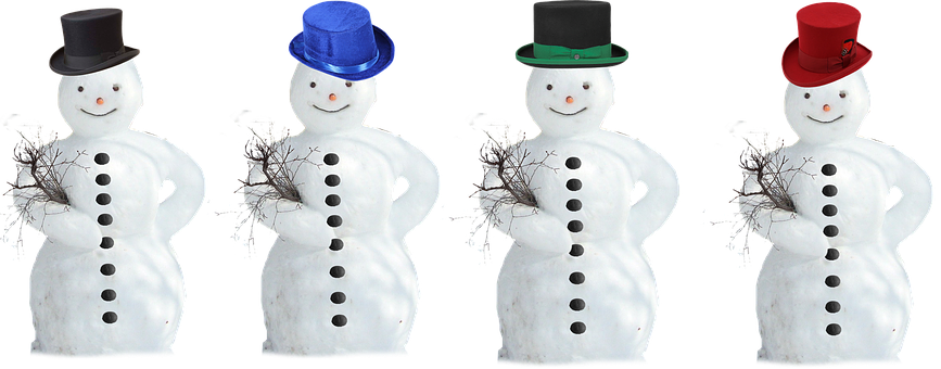 Colorful Snowmen Hats