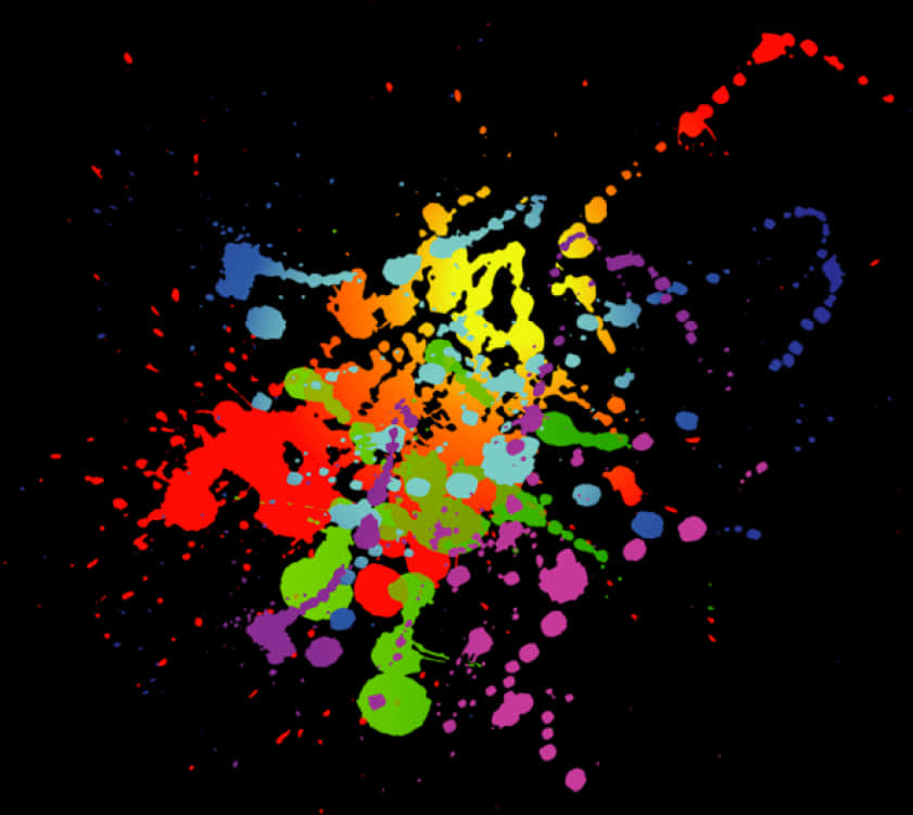 Colorful_ Splatter_on_ Black_ Background