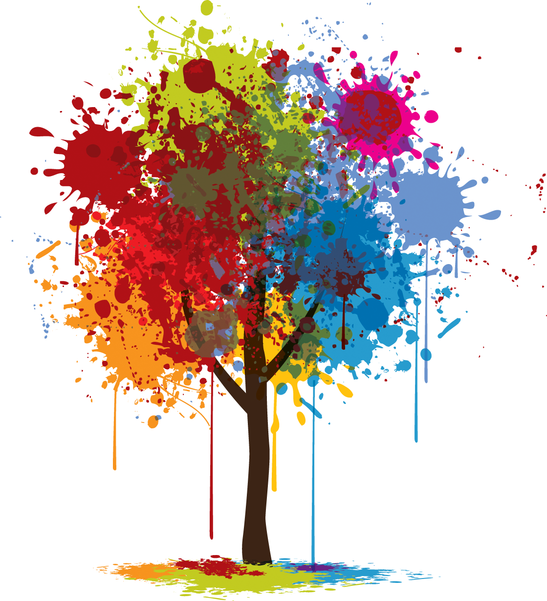 Colorful Splatter Tree Graphic