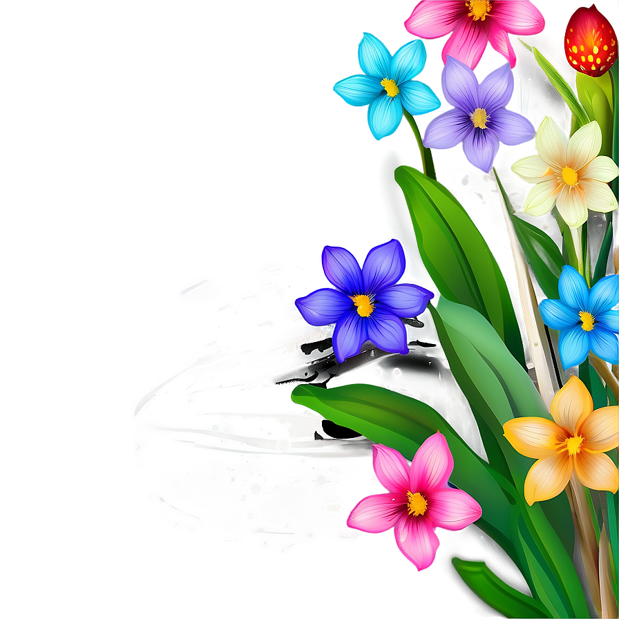 Colorful Spring Blooms Png 10