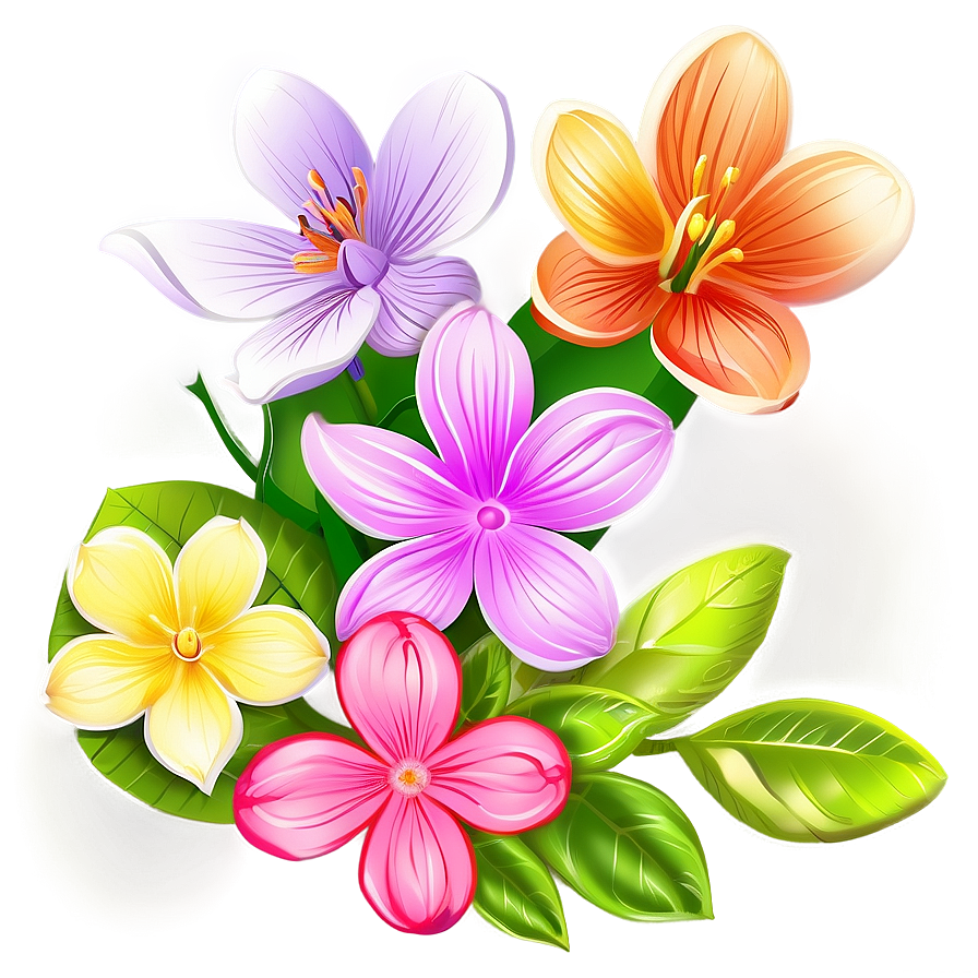 Colorful Spring Blooms Png Vki