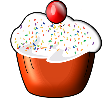 Colorful Sprinkled Cupcake Clipart