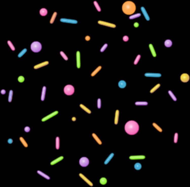 Colorful Sprinkleson Black Background