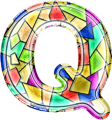 Colorful Stained Glass Q Letter Balloon