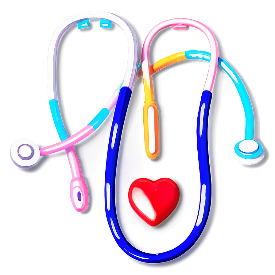 Colorful Stethoscope Heart Png 10