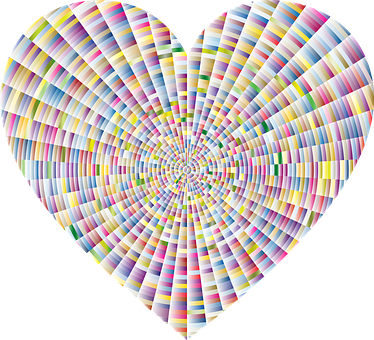 Colorful Striped Heart Illusion