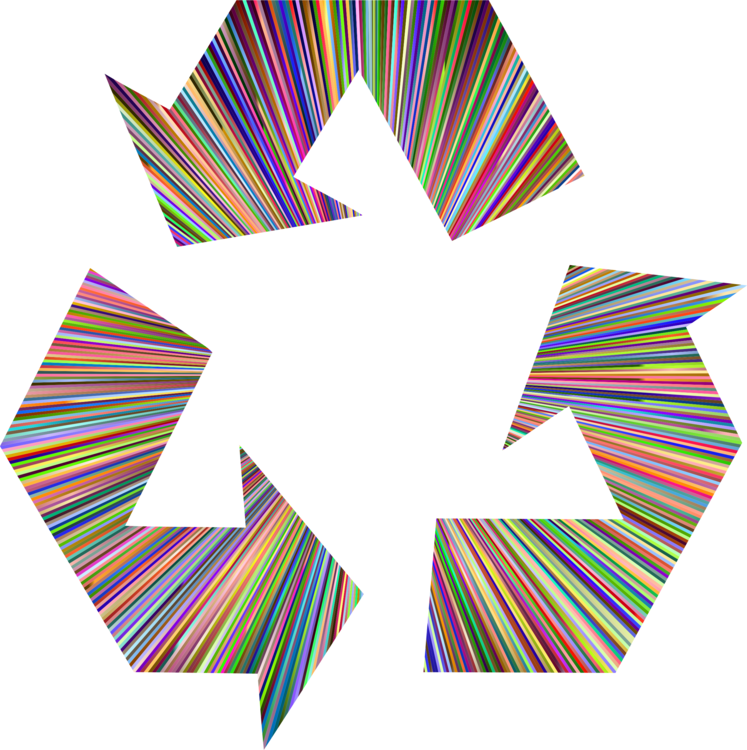 Colorful Striped Recycle Symbol