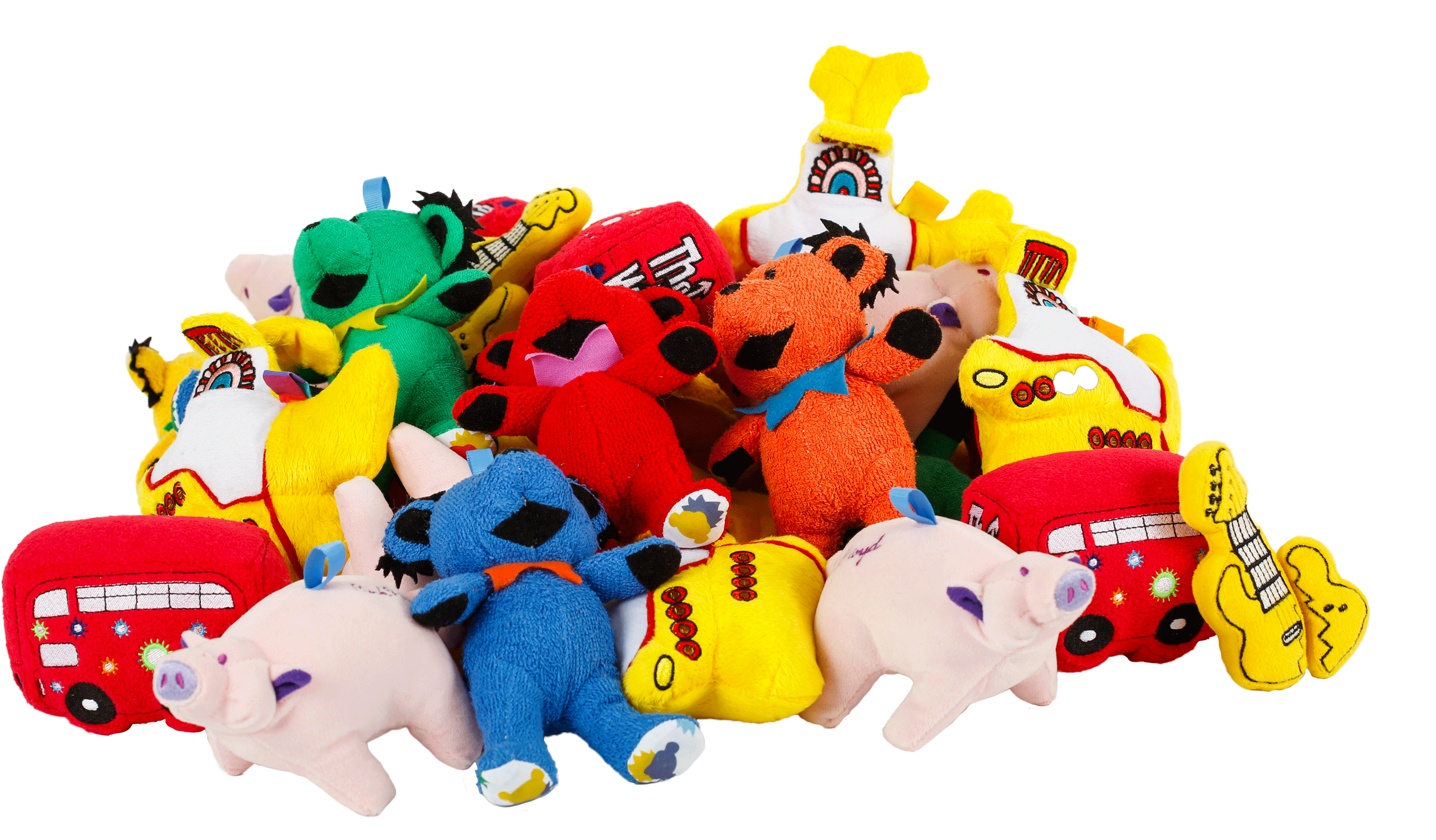 Colorful Stuffed Toys Collection