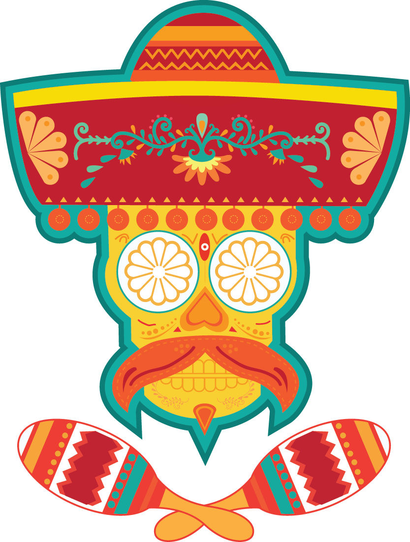 Colorful Sugar Skull Illustration