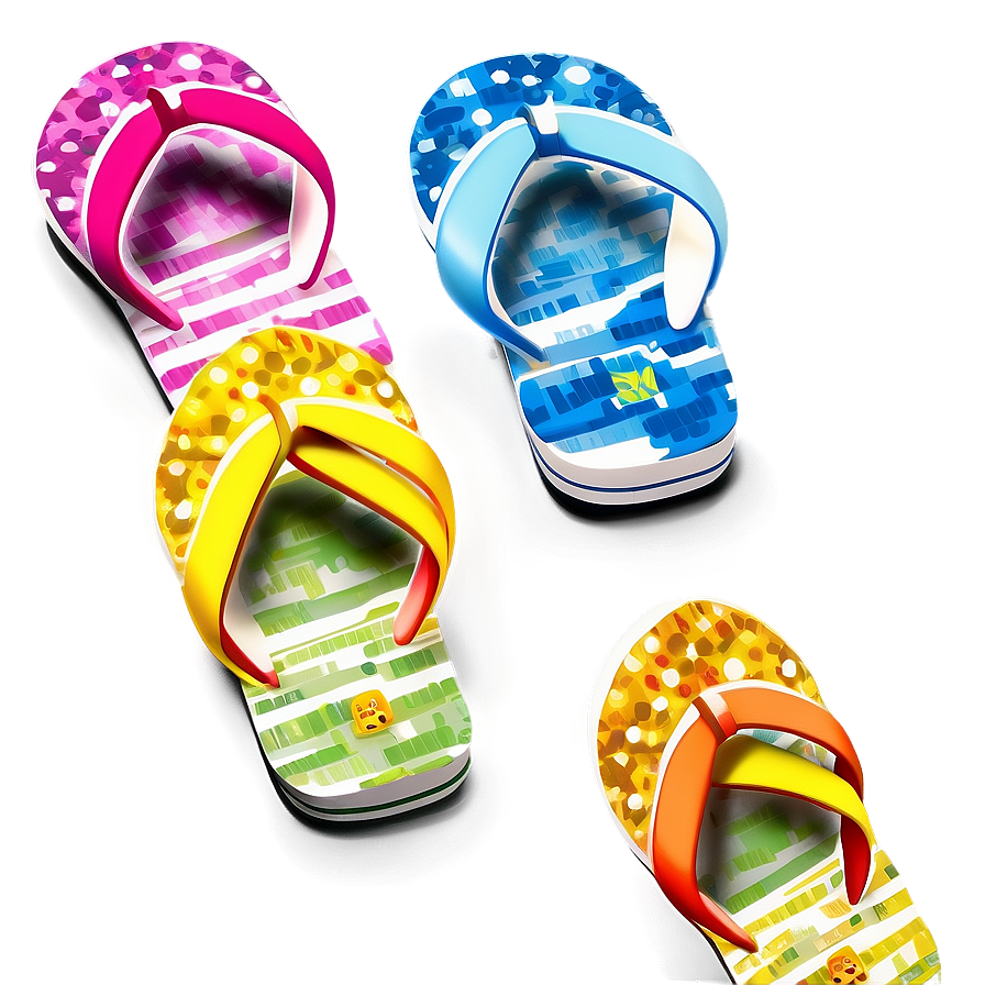 Colorful Summer Flip Flops Png Ohl