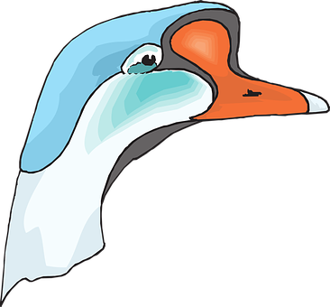 Colorful Swan Head Illustration