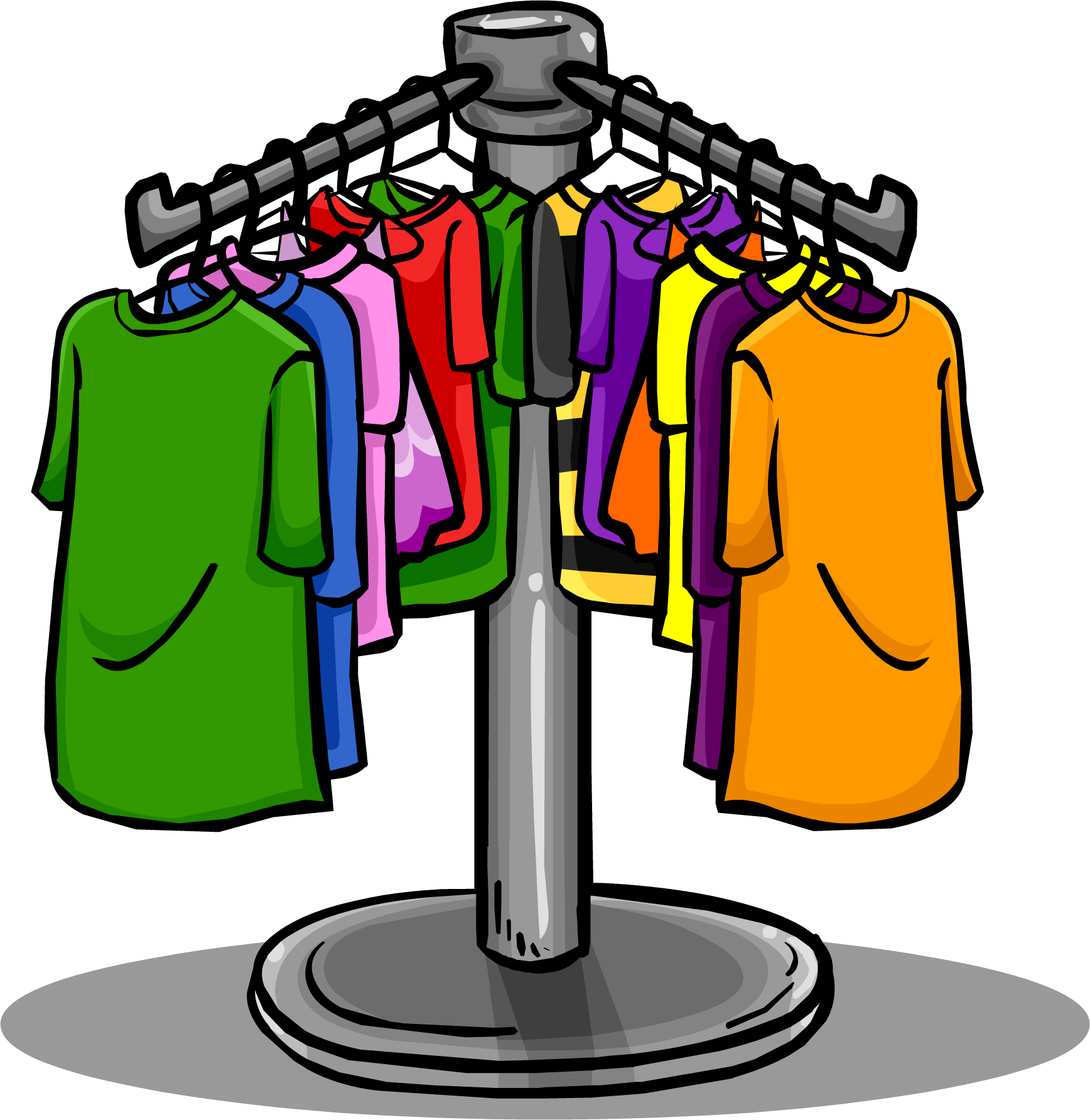 Colorful T Shirtson Clothing Rack