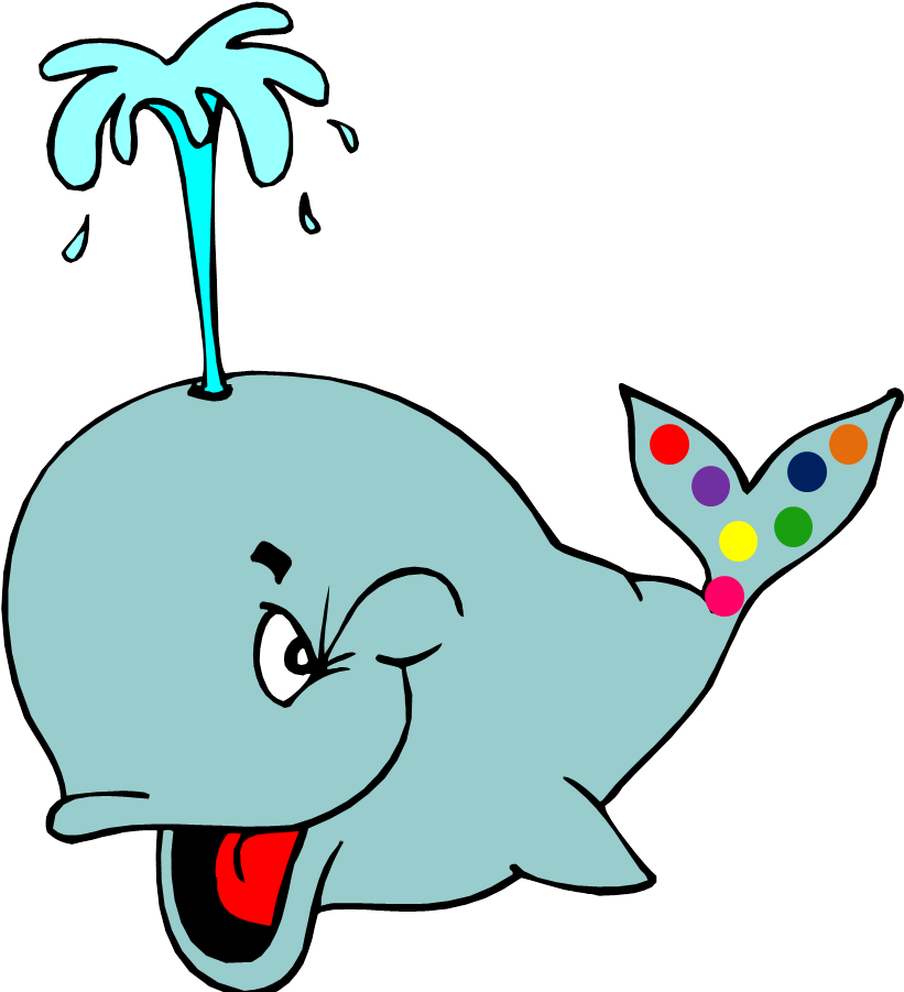 Colorful Tail Cartoon Whale Clipart