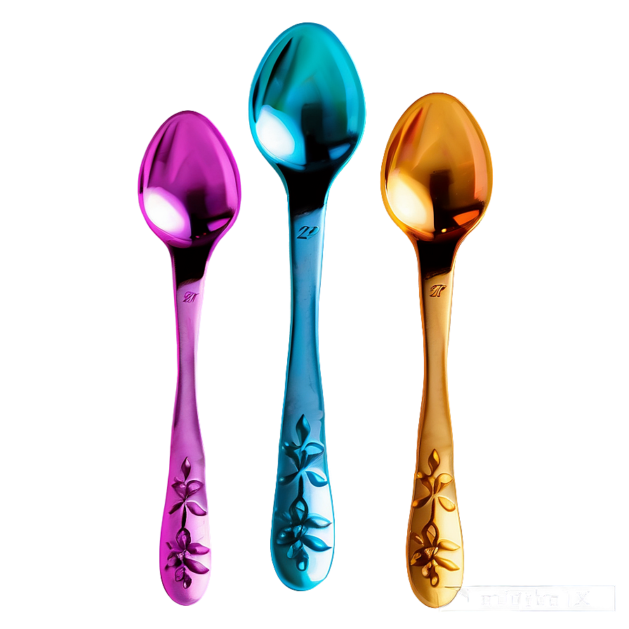 Colorful Teaspoon Set Png Okk