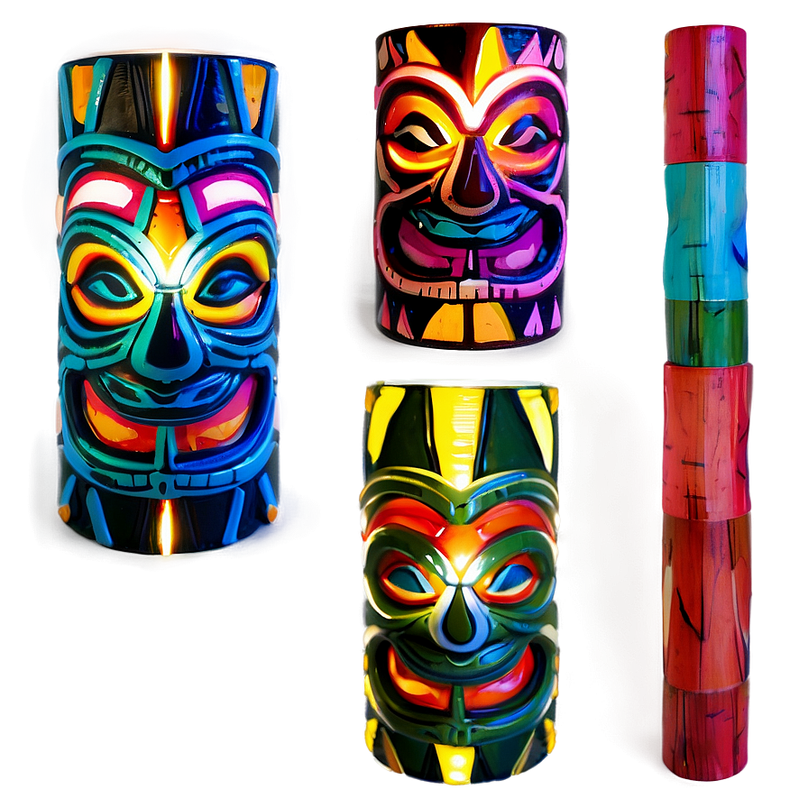 Colorful Tiki Lanterns Png Gcu28