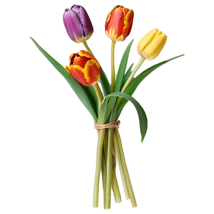 Colorful Tulips Bouquet Png Cwf