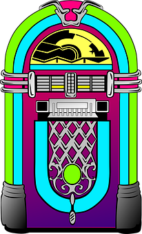 Colorful Vintage Jukebox Illustration