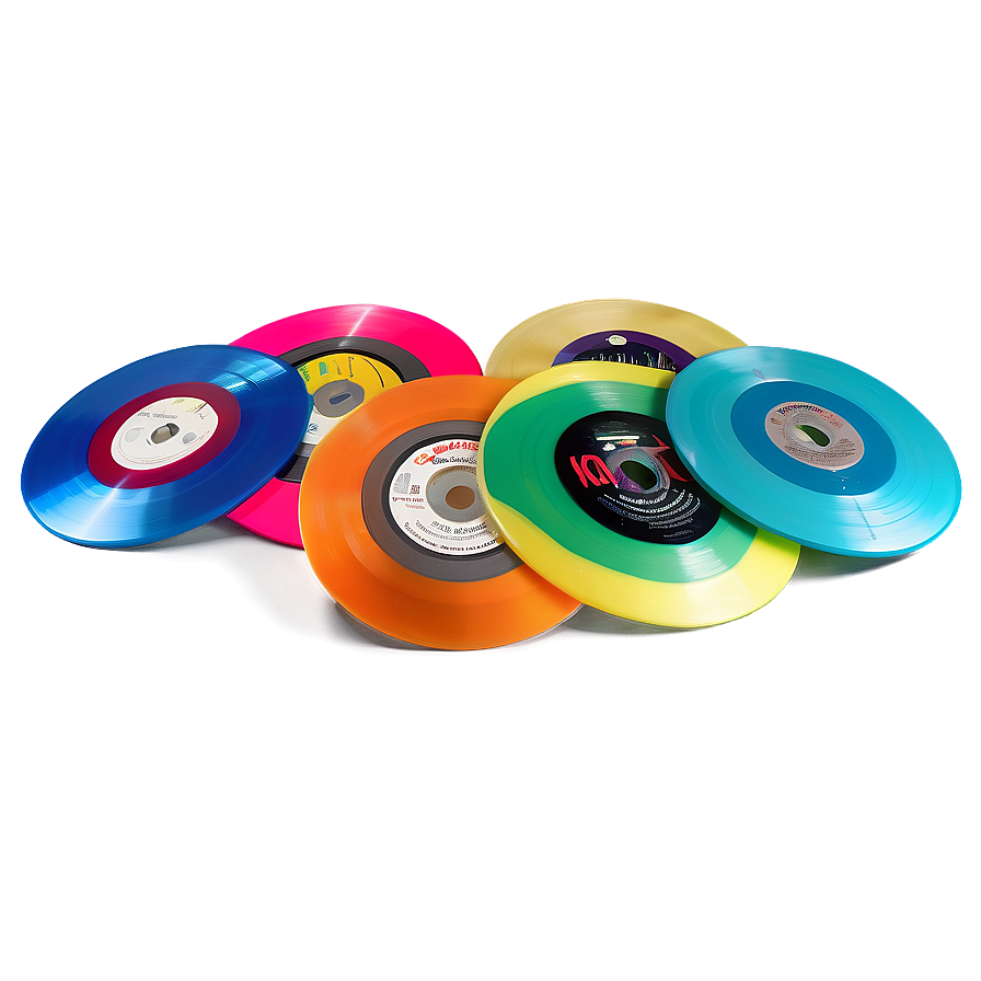 Colorful Vinyl Discs Png 05242024