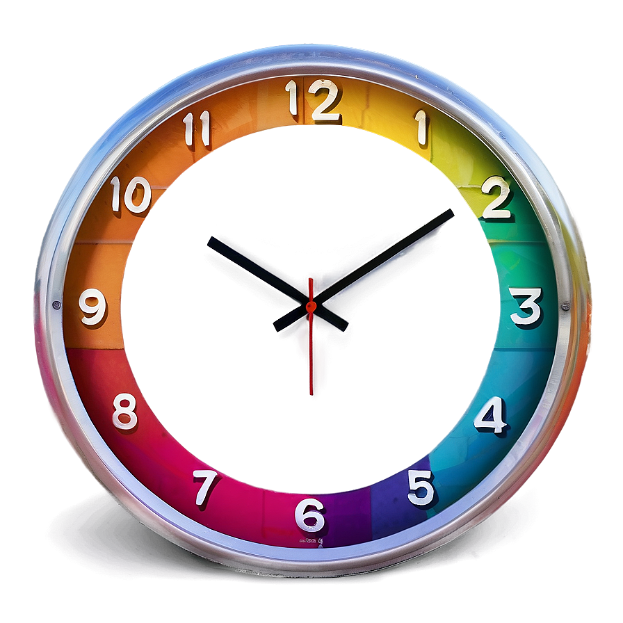 Colorful Wall Clock Png 24